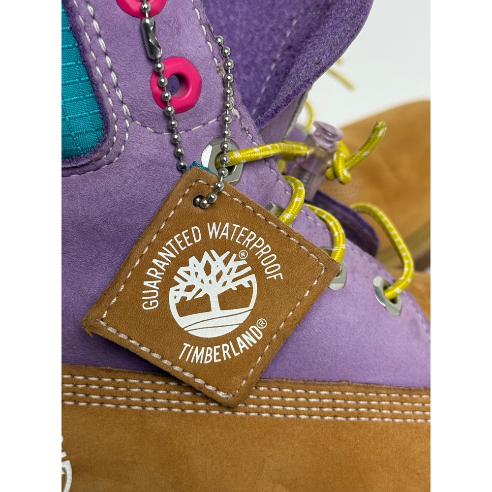 Timberland 6 Inch Premium Waterproof Boots Wheat Purple Teal Women Size 8.5 - Picture 13 of 13